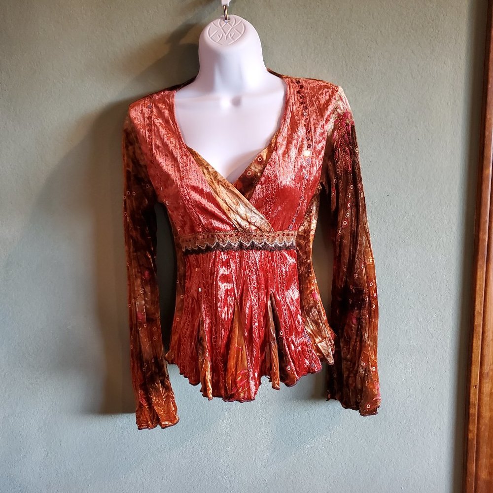 Vintage Gypsy Sequin Top